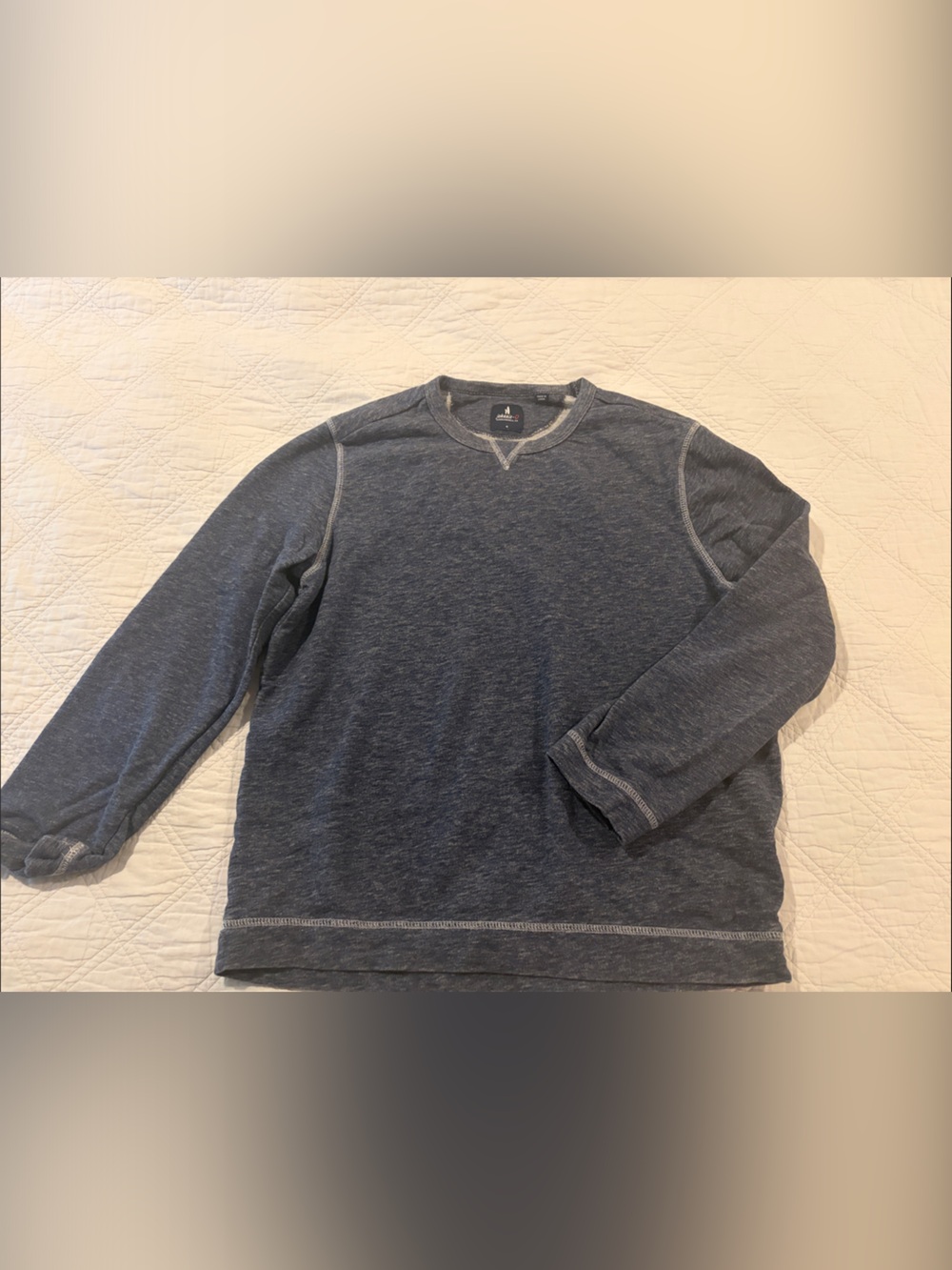 johnnie-O Men's Heathered Navy Crewneck Sweater